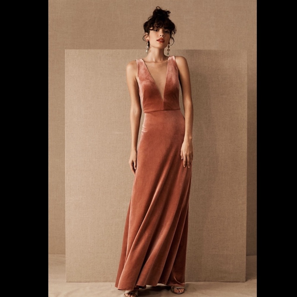 BHLDN Jenny Yoo Logan Velvet Maxi Dress